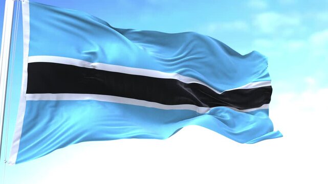 Botswana Horizontal Flag in the Sky Speed Waving