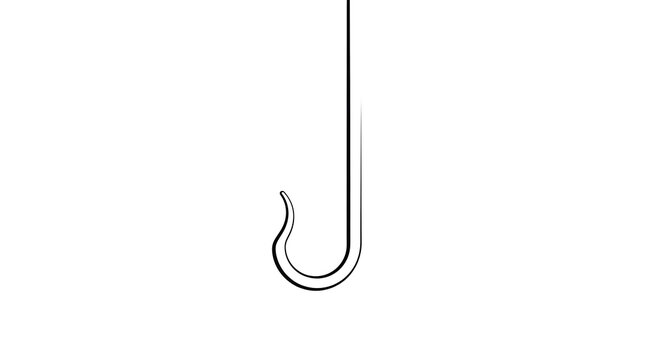 Minimalist black line of a stylized letter g or decorative swirl monogram