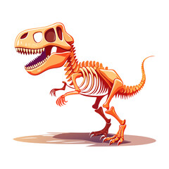 A stunning and fantastic complete tyrannosaurus rex skeleton fossil standing in an ancient posture element for gaming asset design showcasing excellent © firstcolor