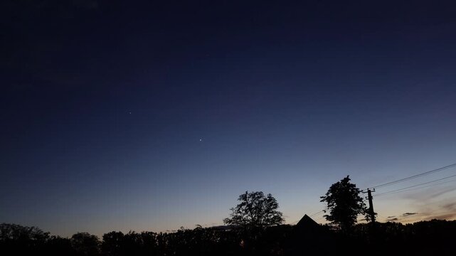 Venus and jupiter conjunction in the night sky