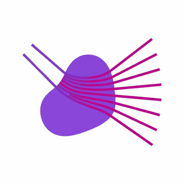 Abstract scientific diagram showing light refraction and dispersion through a purple lens medium.