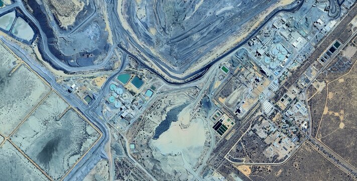 Jwaneng Diamond Mine Processing Plant Satellite Image Botswana