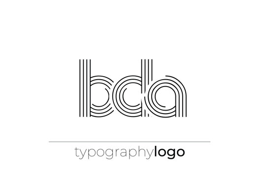 BDA modern geometric typography logo