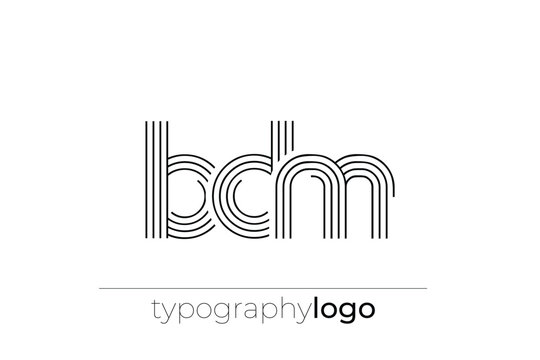 BDM modern geometric typography logo