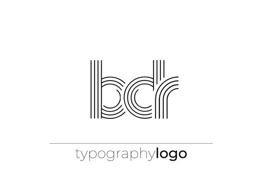 BDR modern geometric typography logo