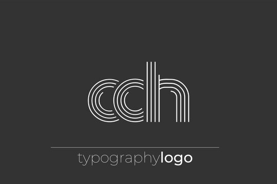 CDH modern geometric typography logo