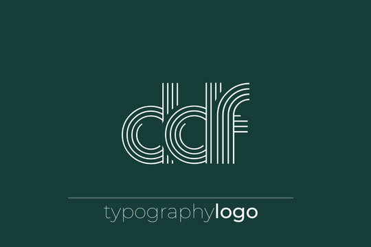 DDF modern geometric typography logo