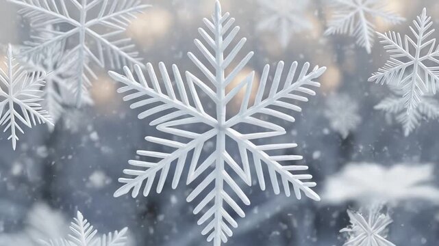 ?Mesmerizing dance of falling snowflakes in a winter wonderland