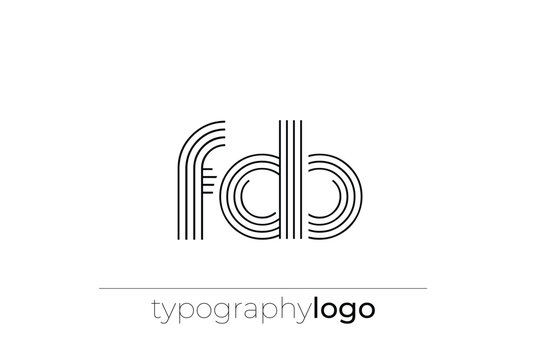 FDB modern geometric typography logo