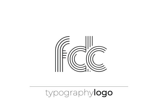 FDC modern geometric typography logo