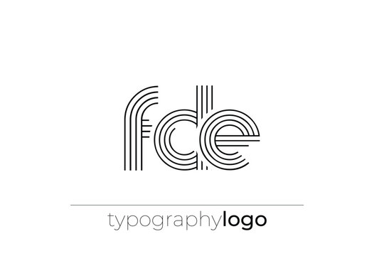 FDE modern geometric typography logo