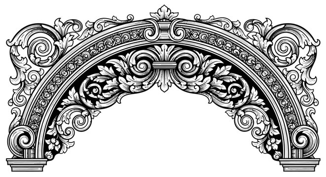 Ornate architectural archway design element.