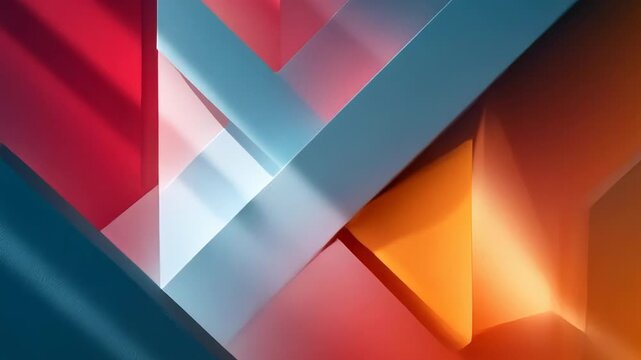 Dynamic geometric abstract animation with vibrant shapes and fluid movement