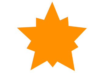 Obraz premium A simple, bright orange starburst shape on a white background.