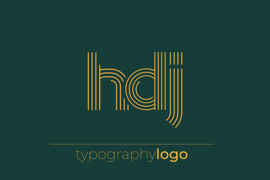 HDJ modern geometric typography logo