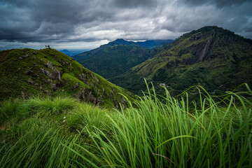 Fototapeta premium Scenic stormy landscape from Litle Adams Peak, Ella, Sri Lanka, Asia