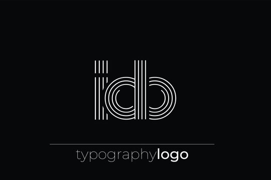 IDB modern geometric typography logo