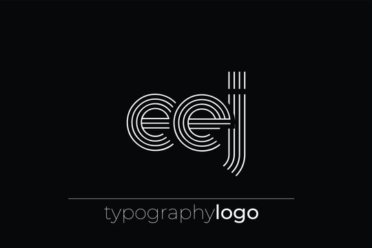 EEJ modern geometric typography logo