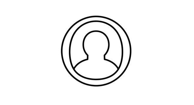 Simple User Profile Icon Outline Vector Art