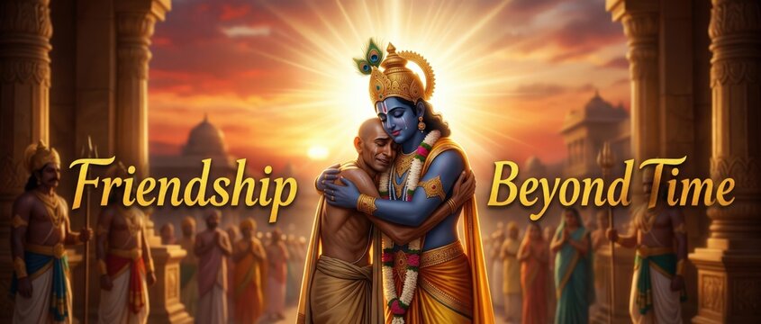 Krishna Embraces Sudama - Friendship Beyond Time