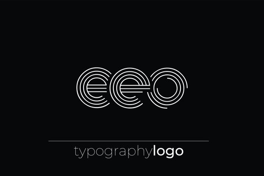 EEO modern geometric typography logo
