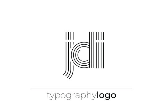 JDI modern geometric typography logo