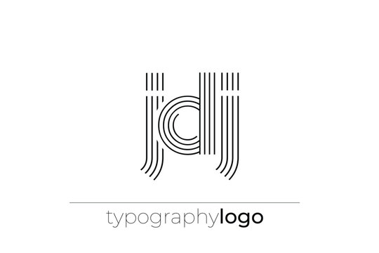 JDJ modern geometric typography logo