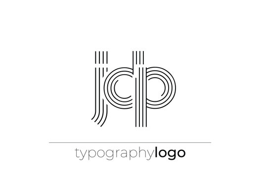 JDP modern geometric typography logo