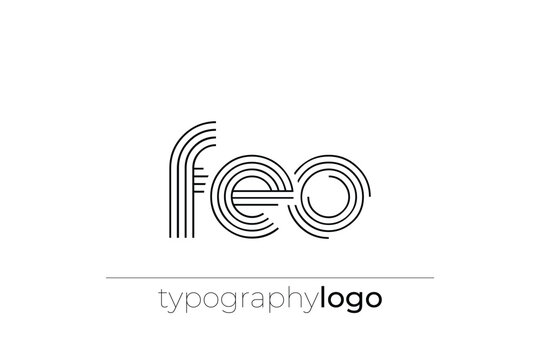 FEO modern geometric typography logo