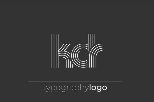 KDR modern geometric typography logo