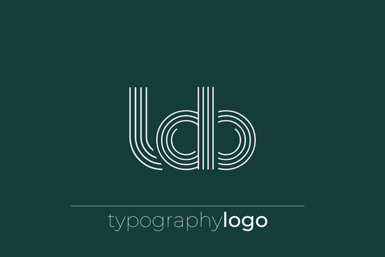 LDB modern geometric typography logo