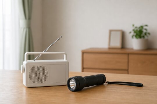 防災ラジオと懐中電灯の停電対策用品