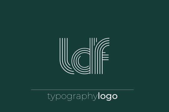 LDF modern geometric typography logo