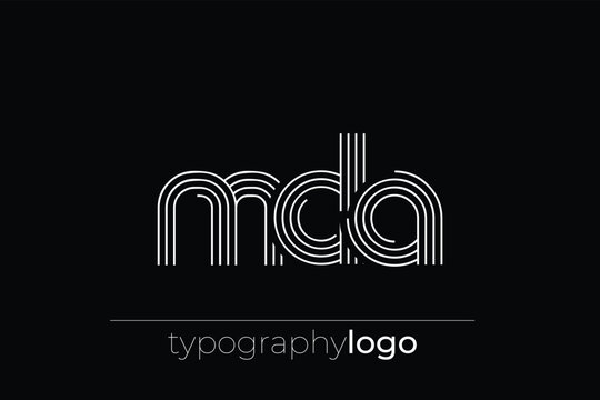 MDA modern geometric typography logo