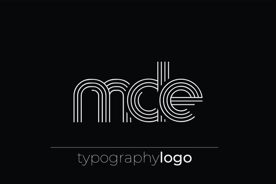 MDE modern geometric typography logo