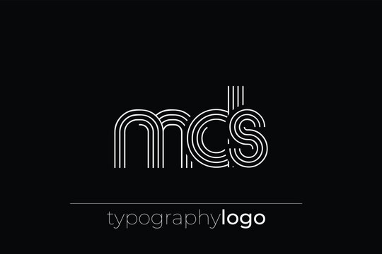 MDS modern geometric typography logo