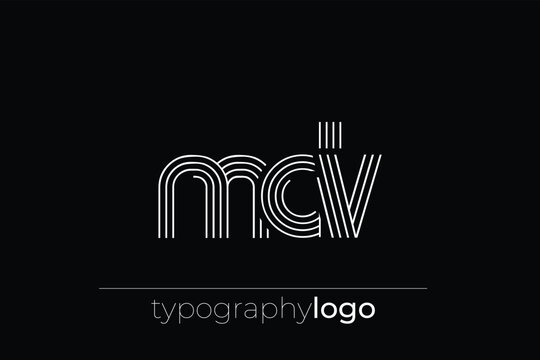 MDV modern geometric typography logo