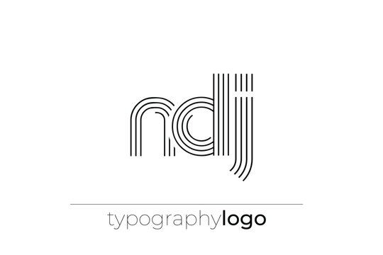 NDJ modern geometric typography logo