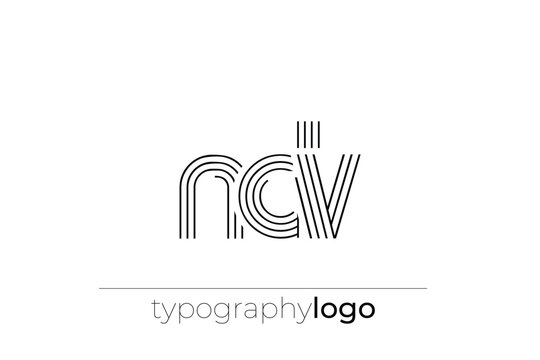 NDV modern geometric typography logo