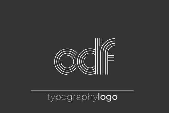 ODF modern geometric typography logo