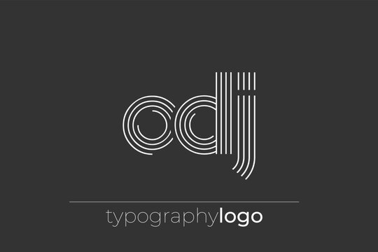 ODJ modern geometric typography logo