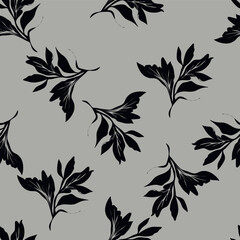 Fototapeta premium Seamless toile flower pattern in vector. Hand draw vintage floral pattern