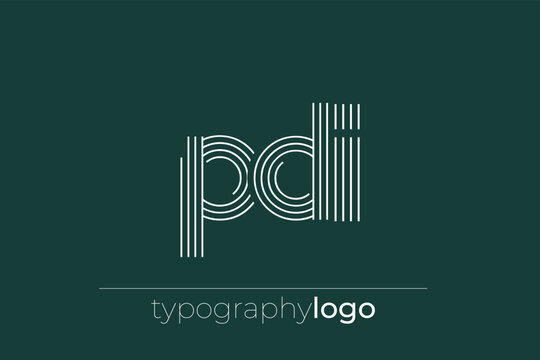 PDI modern geometric typography logo