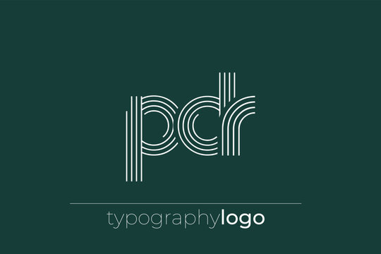 PDR modern geometric typography logo