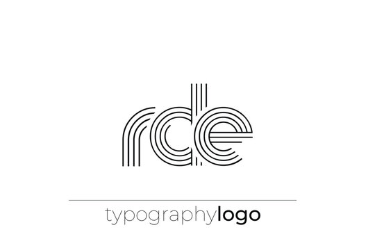 RDE modern geometric typography logo