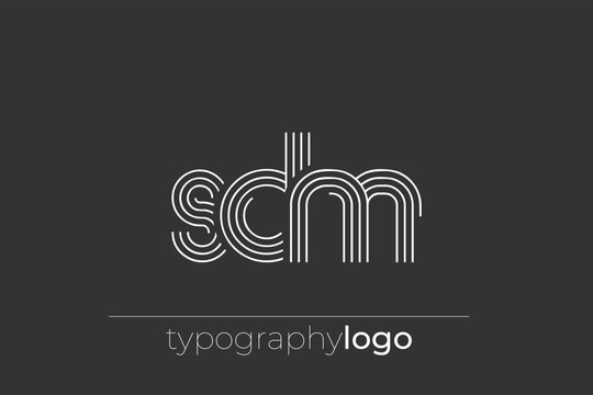 SDM modern geometric typography logo