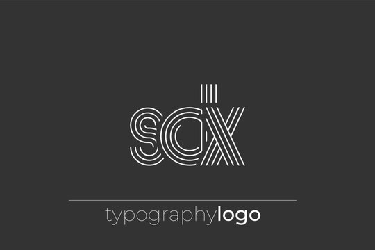 SDX modern geometric typography logo