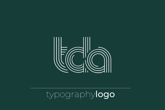 TDA modern geometric typography logo