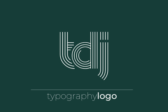 TDJ modern geometric typography logo