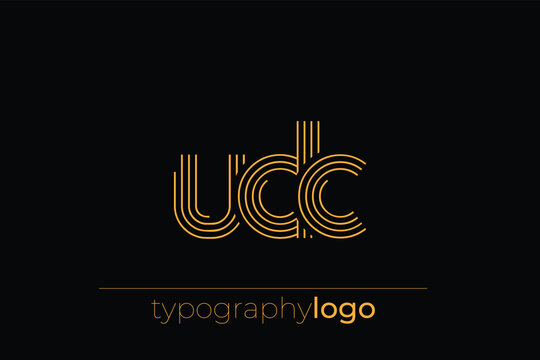 UDC modern geometric typography logo